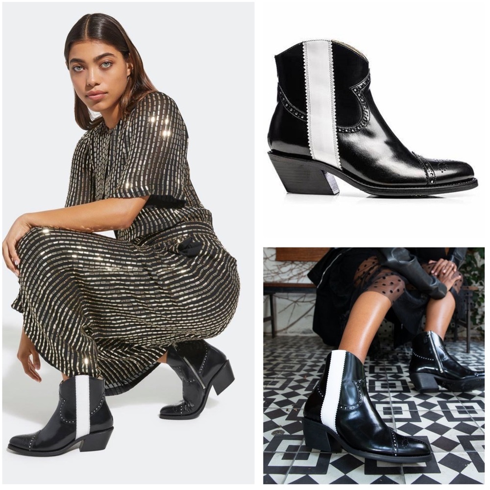 Black and White Ankle Boots